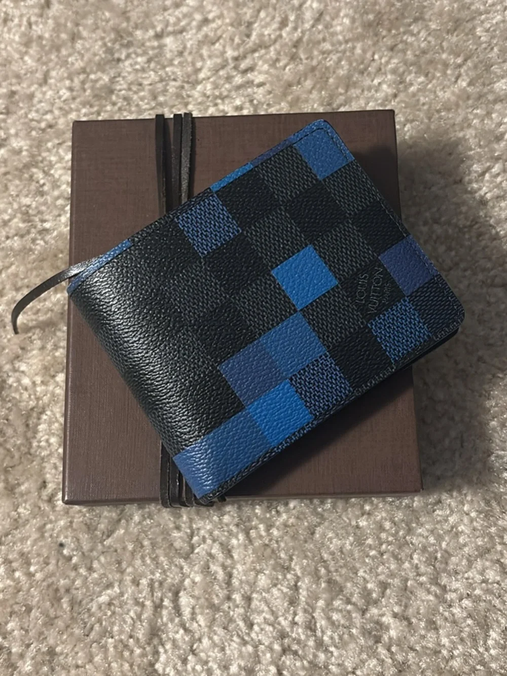 Louis Vuitton Black and Blue Damier Card Holder